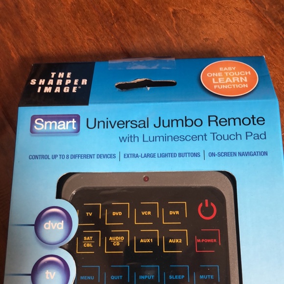 The Sharper Image Smart Universal Jumbo Remote DVD TV DVR XL Light Up Buttons - Picture 2 of 8